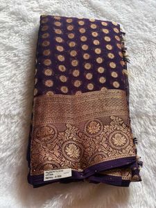 Elegant Purple Banarasi Saree♥️