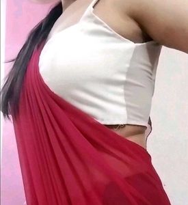 Meesh Sheer Padded Georgette Strappy Blouse