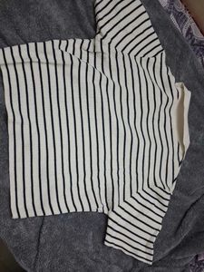 Striped Collared Crop Top