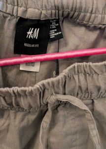 H&amp;M LINEN Grey Pants