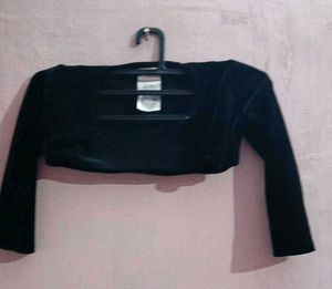 Black Velvet shrug cardigan for baby girl