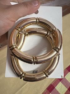 H&M Gold Tone Chunky Bracelets