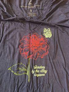 Navy Blue T-Shirt with Floral Print