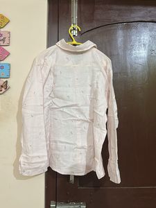 Light Pink Printed Button-Up Shirt