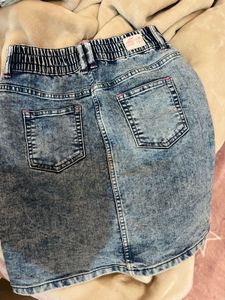 Acid Wash Denim Skirt