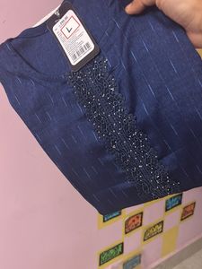 Elegant Blue Striped Kurta