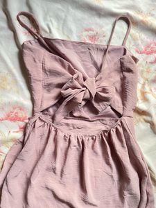 Pink Bow Tie Back Mini Dress