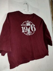 Gloria Vanderbilt Burgundy Graphic T-Shirt