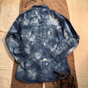 Denim Bleach Tie-Dye Shirt