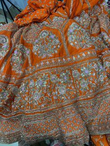Beautiful Orange Embroidered Lehenga Choli