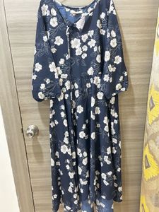 Navy Floral Print Maxi Dress