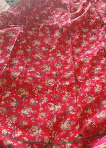 Vibrant red floral Lehenga suit