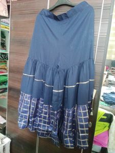 Fabnest Womens Navy Crepe Sharara Set With Brocade Inserts