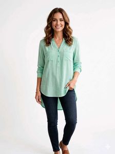 Stylish Women's Mint Green Tunic Top