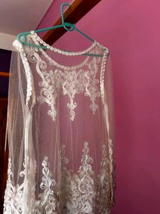 Sheer Embroidered Net Blouse