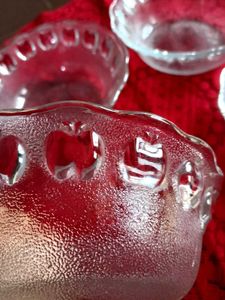 Set of 4 Glass Apple Dessert Bowls