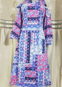 Patchwork Cold Shoulder Dress