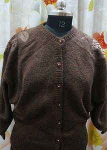 Brown Button-Down Cardigan