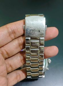 GUESS Men's Wristwatch, Silver Dial, Original