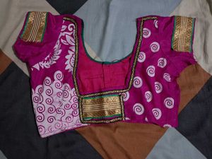 Pink Net Saree