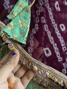 Green &amp; Gold Lehenga Choli Set