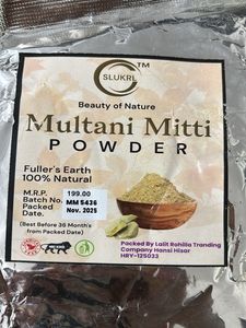 Multani Mitti Powder+Rose Water+Brush