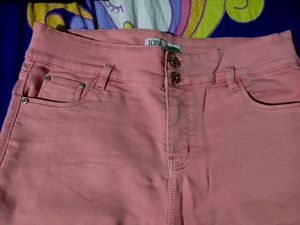 Women's Peach Colour Jeans
