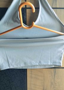 Grey halter neck top