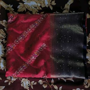 Rani colour saree
