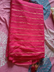 Pink &amp; Gold Striped Fabric