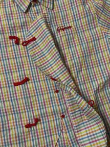 TECHNICOLOUR STRIPED CROPPED SHIRT