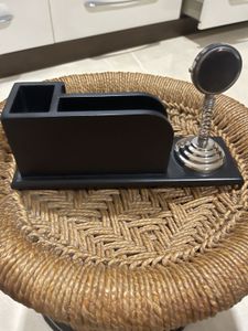 Vintage Style Desk Organizer with Clock