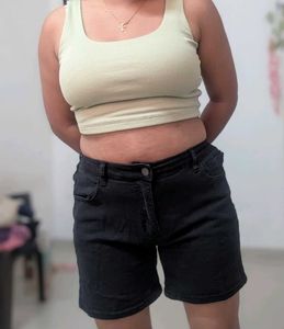 Black Denim Shorts