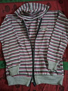 Striped Zip-Up Hoodie