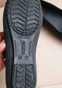 Crocs Black Patent Cap Toe Ballet Flat Slip Women'
