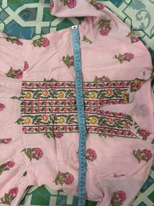 Pink Floral Anarkali Kurta
