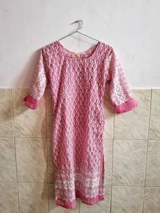 Beautiful Pink Embroidered Kurta