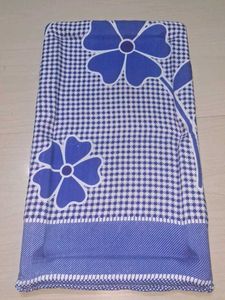 Cute Cat on Blue Floral Mat of 1