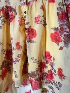 Yellow Floral Sheer top