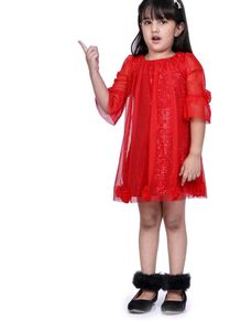 peppermint red sequince dress