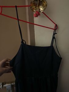 Navy Blue Spaghetti Strap Dress