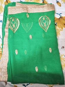 Elegant Green Embroidered Saree