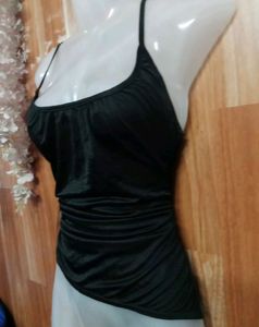 Black Ruched Tank Top