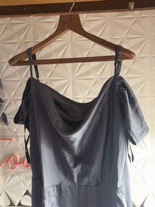 Sleek Grey Off-Shoulder Dress