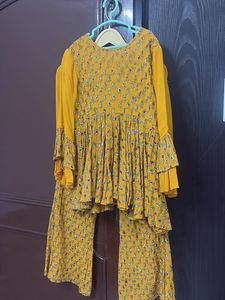 Beautiful Yellow Kurta Set with Sharara