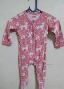 Cute Pink Deer Footie Pajamas