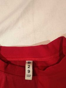 Red Long Sleeve Girls Top