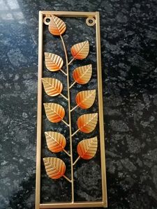 Light Weight Metal Gold Orange Wall Decor 2 Frames