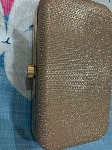 Sparkly Gold Evening Clutch Bag- New
