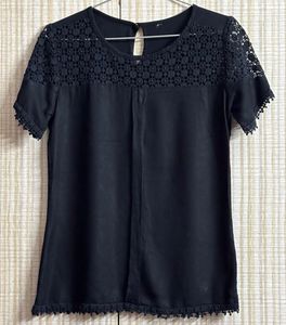 Black Lace Detail Top
